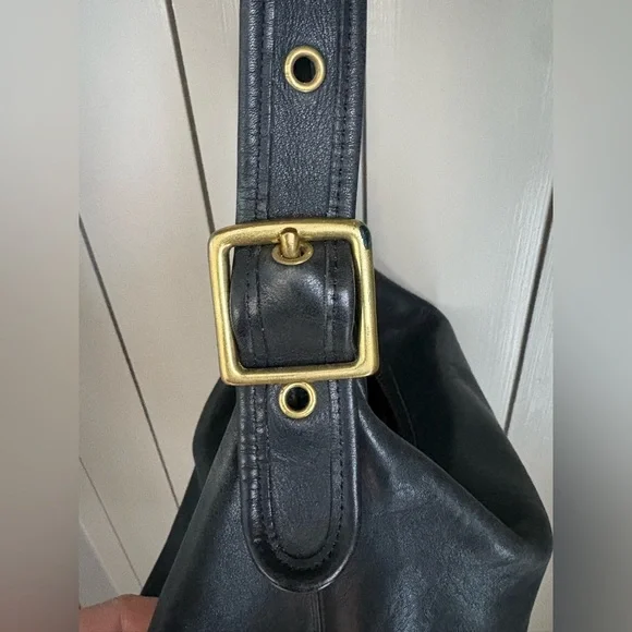 Coach 9085 XL Feed Sac Duffel Bag Black Vintage Leather 90s - Picture 11 of 14